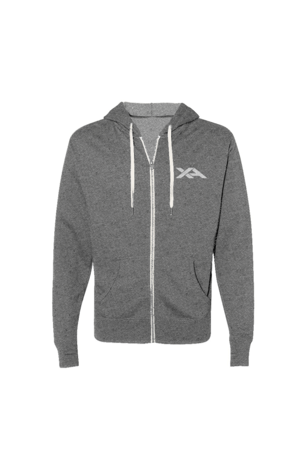 Heathered French Terry Full-Zip Hooded Sweatshirt
